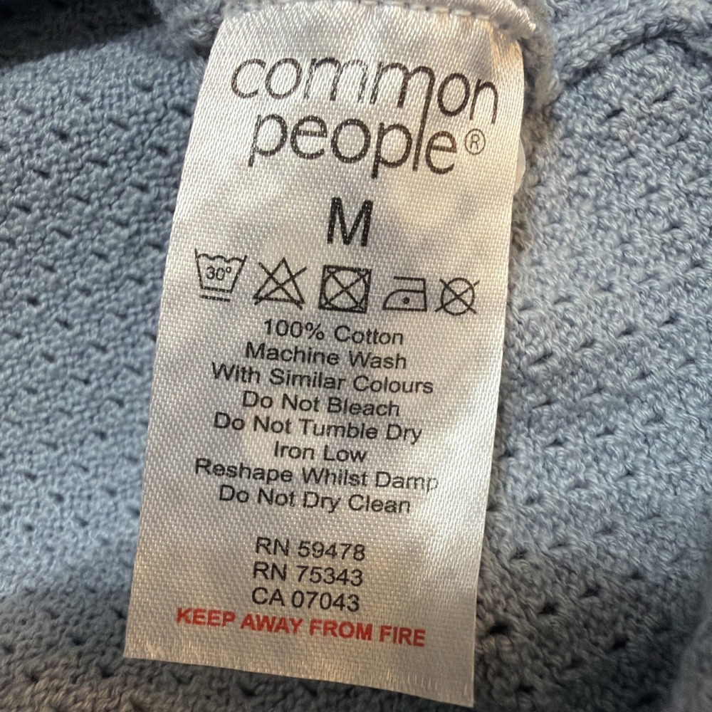 Common People Men's Medium Massie Long Sleeve Textured Sweater Polo Blue NWT - Picture 8 of 8